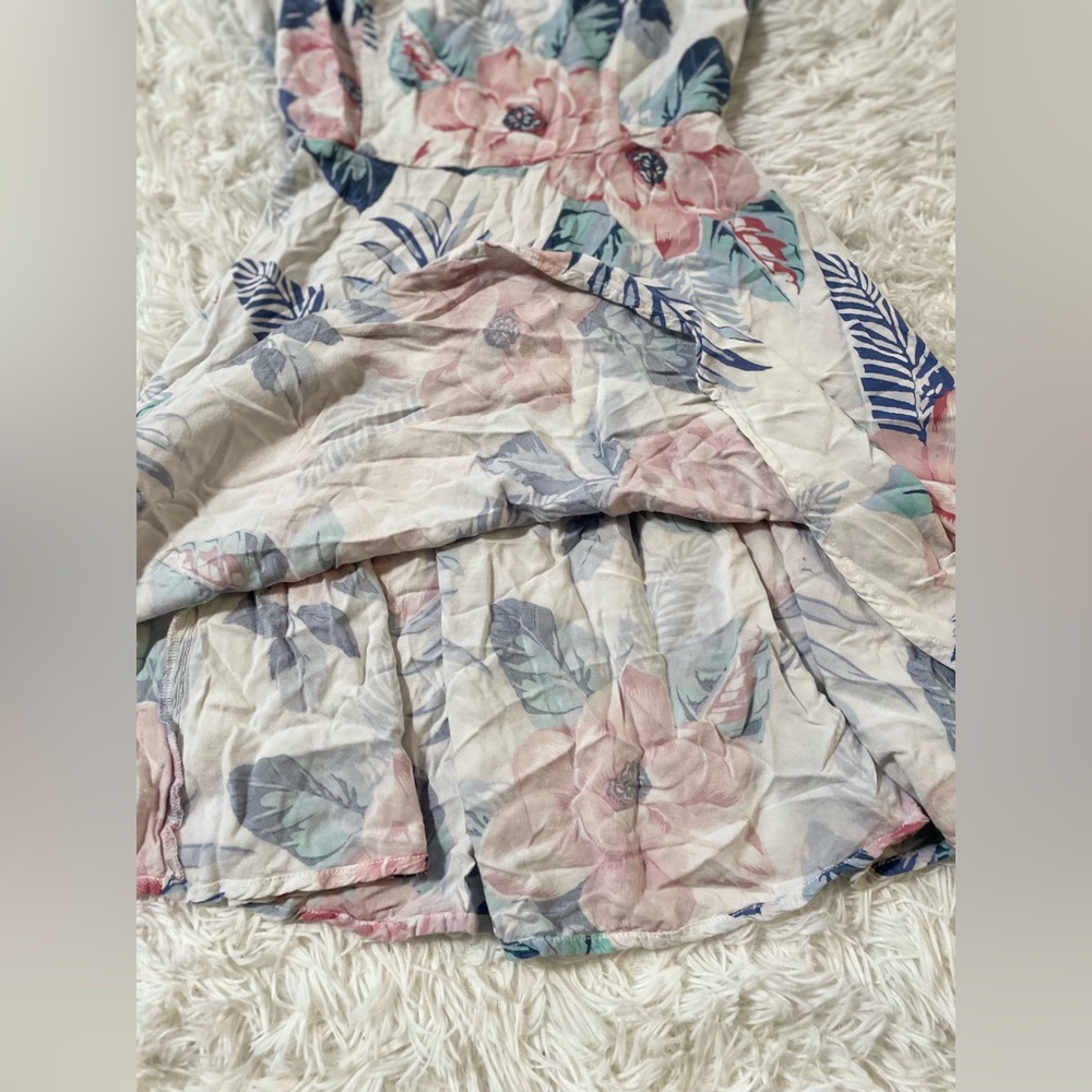 Hollister Y2K Resort Vacation Beach Preppy Corset Back Tropical Floral Dress M - Picture 3 of 8